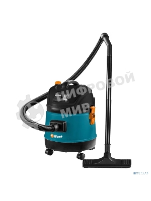 Строительный пылесос Bort BSS-1220-M (93417814) синий, 270/1200 Вт, уборка сухая/влажная, пылесборник мешок/контейнер, 20 л