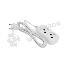 Удлинитель PROconnect 2 гнезда, 3 м, 2х0,75 мм², б/з, белый