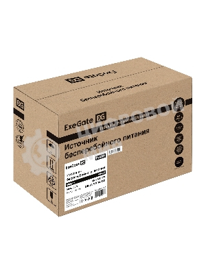 Источник бесперебойного питания ExeGate Power NB-650.LED.AVR.4C13.USB (650VA/390W, LED, AVR, 4*C13, USB, батарея 12V 7Ah, черный)