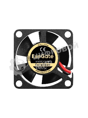 Вентилятор 12В DC ExeGate ExtraSilent ES03010S2P (30x30x10 мм, Sleeve bearing (подшипник скольжения), 2pin, 8000RPM, 18dBA)