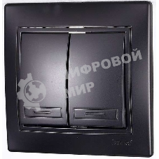 Выключатель 2-кл. 1п СП Мира 10А IP20 со вставкой черный бархат LEZARD 701-4242-101