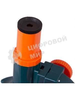 Микроскоп Levenhuk LabZZ M1 монокуляр 100-300 на 3 объектива зеленый/оранжевый