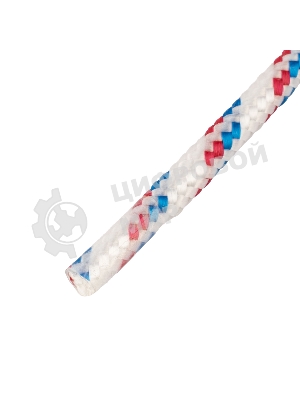 Фал плетеный Сибртех полипр. 16-прядный с полипр. серд. 8 мм, бухта 100 м, 520 кгс