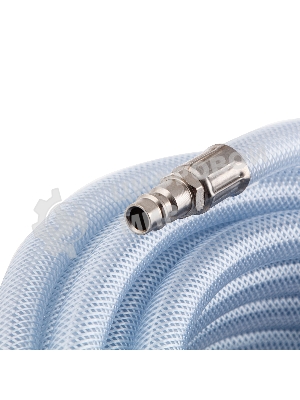 Шланг пневматический Stels 57025 пвх 10x16 мм, 18 бар, армированный прозрачный, быстросъемное соединение