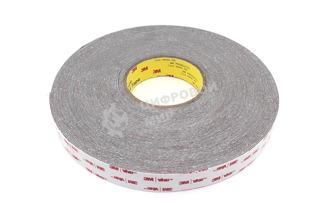 Скотч двусторонний вспененный 3M VHB 25 мм серый, 50 м