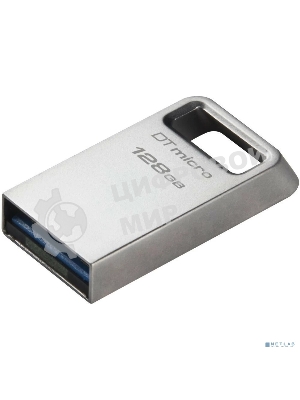 Флешка USB Kingston DataTraveler Micro (DTMC3G2/128Gb), 128Gb, USB 3.2 Gen 1, R/W 200/60, серебристый