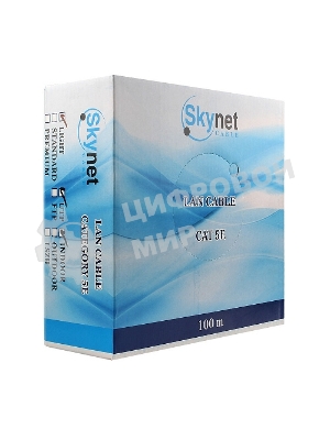 Кабель SkyNet Light UTP outdoor 4x2x0,46, медный, FLUKE TEST, кат.5e, однож., 100 м, box, черный