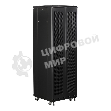 Шкаф коммутационный Lanmaster (TWT-CBB-42U-6X10-G1) напольный 42U 600x1000 мм пер. дв. стекл задн. дв. спл. стал. лист 2-хст. 2 бок. пан. 800 кг черный IP20