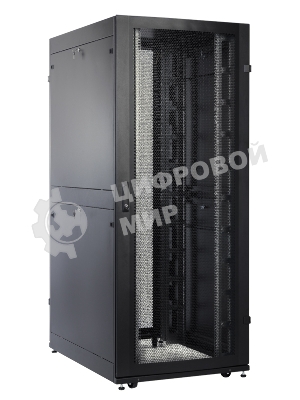 Шкаф серверный ПРОФ напольный 42U (800x1000) дверь перфор. 2 шт., черный, в сборе (ШТК-СП-42.8.10-44АА-9005)