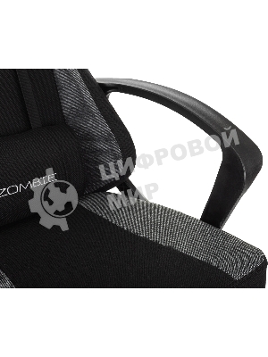 Кресло Zombie Carry черный/серый, экокожа, подголовник