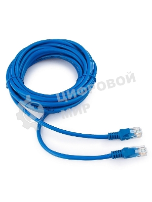 Патч-корд UTP Cablexpert cat.5e, 5м, литой, многожильный, синий