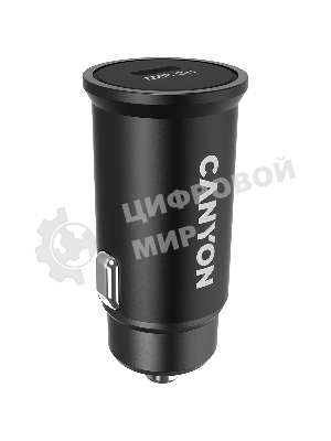 Автомобильный адаптер Canyon, PD 20W Pocket size car charger, input: DC12V-24V, output: PD20W, support iPhone12 PD fast charging, Compliant with CE RoHs, Size: 50.6x23.4x23.4, 18g, черный