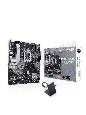 Материнская плата ASUS PRIME H610M-A WIFI, LGA 1700, Intel H610, 2xDDR5, 4xSATA, 2xM.2, 1xPCIe 4.0 x16, 1xDP, 1xHDMI, 1xVGA, 1x1Gb LAN, 1xUSB 3.2 Gen 2, 4xUSB 2.0, 3x3.5 мм, 7.1, mATX