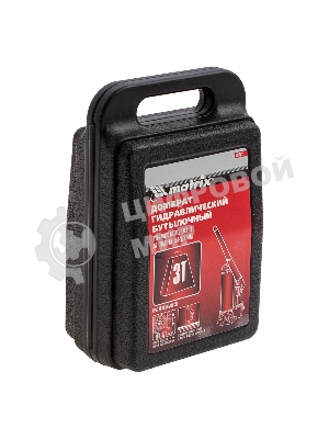 Домкрат Matrix бутылочный 3т h подъема 194–372мм в пласт. кейсе