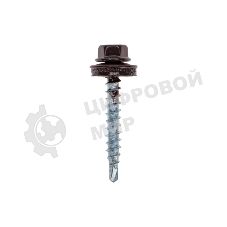 Саморез кровельный Kranz 4,8х35мм, окрашенный RAL 8017, короб (250 шт/уп)