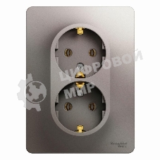 Розетка 2-м Glossa с заземл. в сборе платина SchE GSL001224
