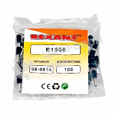 Наконечник штыревой втулочный изолированный Rexant F-8 мм 1.5 мм² (НШВи 1.5-8) черный