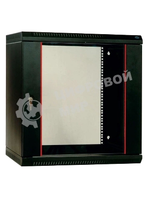 Шкаф телеком. настенный разборный 15U (600х350) дверь стекло, черный (ШРН-Э-15.350-9005)