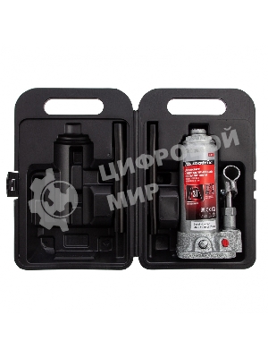 Домкрат Matrix бутылочный 3т h подъема 194–372мм в пласт. кейсе