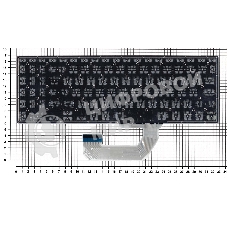 Клавиатура для ноутбука Asus UX561UD Q535UD черная без рамки, с подсветкой