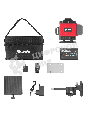 Лазерный уровень м-призм. MTX ML 360-3 Basic SET, 30 м, зеленый луч, акк. Li 3000 мА·ч, сумка