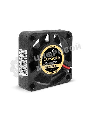 Вентилятор 12В DC ExeGate ExtraSilent ES04010S2P (40x40x10 мм, Sleeve bearing (подшипник скольжения), 2pin, 4000RPM, 19dBA)