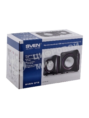 Акустическая система SVEN 315 2.0 черный 5Вт
