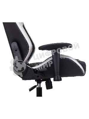 Кресло Knight Neon черный/серебряный, экокожа, 120 кг, механизм качания