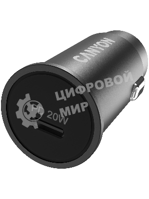 Автомобильный адаптер Canyon, PD 20W Pocket size car charger, input: DC12V-24V, output: PD20W, support iPhone12 PD fast charging, Compliant with CE RoHs, Size: 50.6x23.4x23.4, 18g, черный
