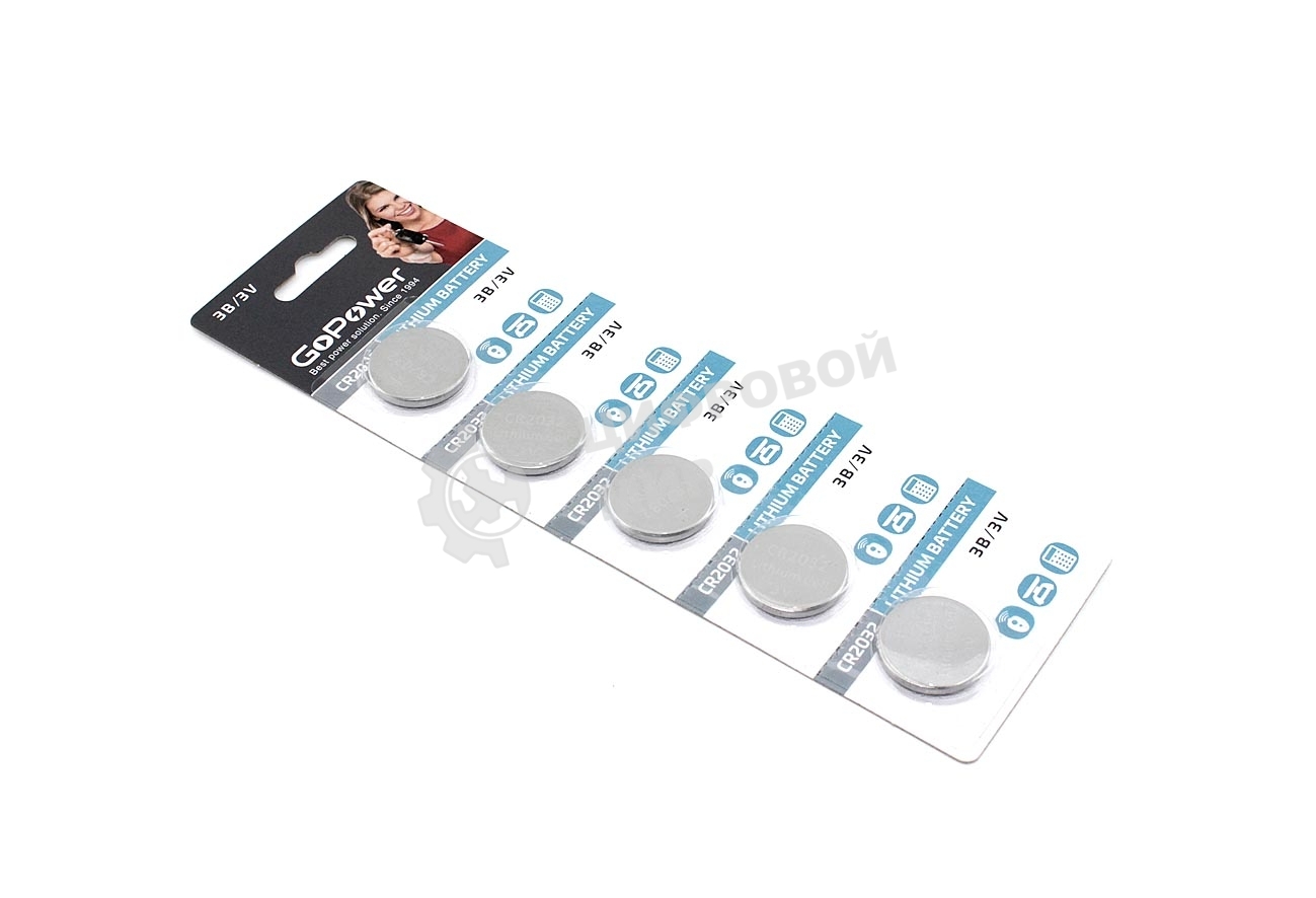 Батарейка GoPower CMOS CR2032 5 шт.