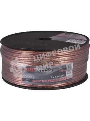 Кабель акустический PROconnect 2х1,50 мм², прозрачный BLUELINE, бухта 100 м