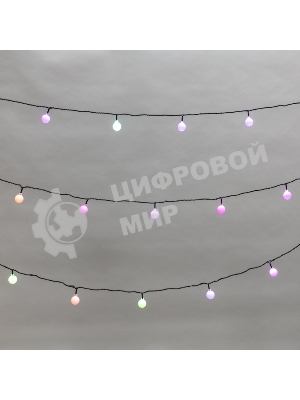 Гирлянда Neon-night Шарики Ø25 мм, 5 м, темно-зеленый ПВХ, 25 диодов, цвет RGb