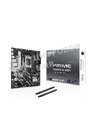 Материнская плата ASUS PRIME H810M-A WIFI, LGA 1851, Intel H810, 2xDDR5, 4xSATA, 2xM.2, 1xPCIe 4.0 x16, 1xPCIe x1, 1xDP, 1xHDMI, 1x1Gb LAN, Wi-Fi, 4xUSB 2.0, 2xUSB 3.2 Gen 2, 3x3.5 мм, 7.1, Micro-ATX