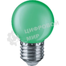 Лампа светодиодная Navigator NLL-G45-1-230-G-E27 1 Вт шар E27 220-240В зел.