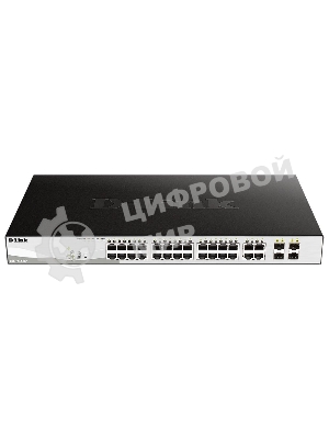 Коммутатор DGS-1210-28P/F5A Настраиваемый L2 PoE-коммутатор, 24x1000Base-T, 4хCombo 1000Base-T/SFP