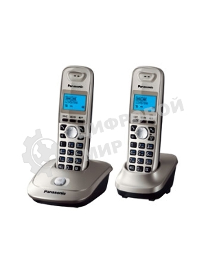 Телефон беспроводной (DECT) Panasonic KX-TG2512RUN (платиновый) Доп трубка в комплекте,АОН, Caller ID,спикерфон на трубке,полифония