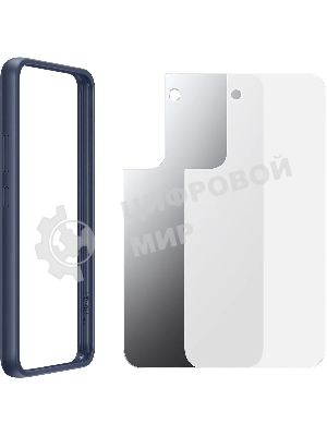 Чехол (клип-кейс) Samsung для Samsung Galaxy S22+ Frame Cover прозрачный/темно-синий (EF-MS906CNEGRU)