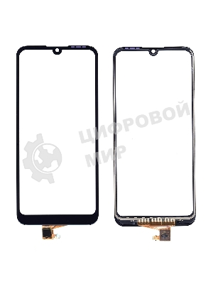 Сенсорное стекло (тачскрин) для Huawei Y6 2019, черное