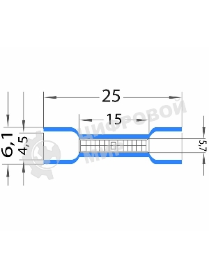 Соединительная гильза изолированная Rexant L-26 мм 1.5-2.5 мм² (ГСИ 2.5/ГСИ 1,5-2,5) синяя