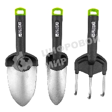 Набор садового инструмента Palisad стальной, полипропиленовые рукоятки, 3 предмета, BASE