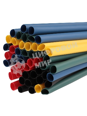 Термоусаживаемые трубки Rexant 6,0/3,0 мм, набор пять цветов, упаковка 50 шт. по 1 м