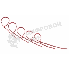 Хомут-стяжкa нeйлонoвая Rexant 200x3,6 мм, красная, упаковка 25 шт.