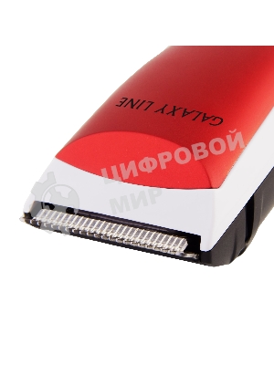 Набор для стрижки Galaxy Line GL 4157, красный с белым, лезвие шириной 40 мм, 45 мин непрер. работы, 2 насадки-расчески, лезвия из высококачественной японской нержавеющей стали, индикатор работы и заряда, эргономичный дизайн