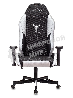 Кресло Knight Neon черный/серебряный, экокожа, 120 кг, механизм качания