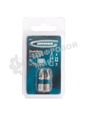 Набор бит Gross 11351 РН2x25, сталь S2, 2 шт