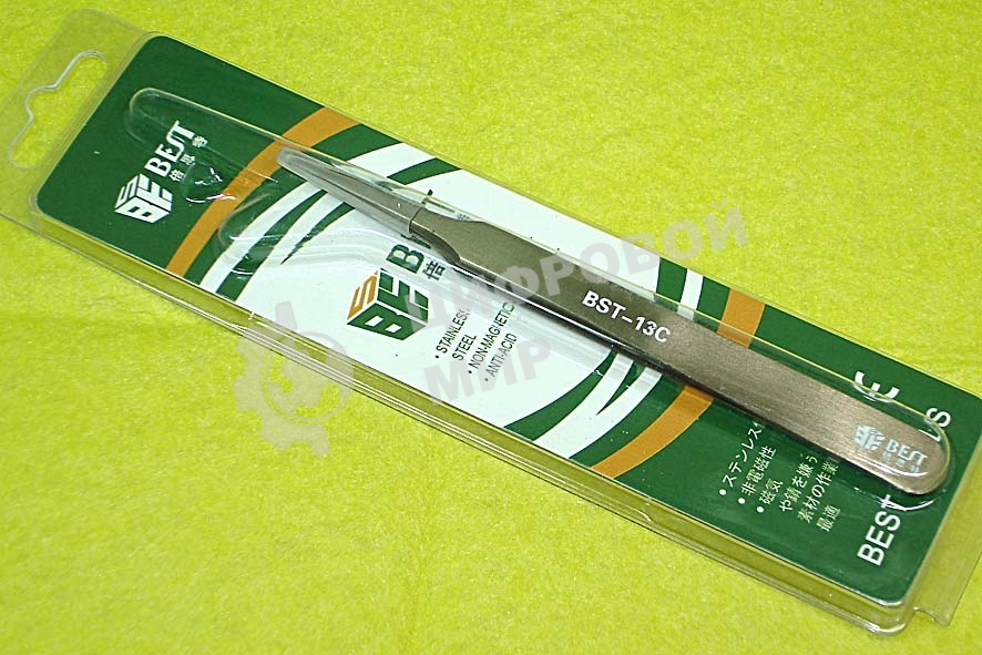 Пинцет Best BST-13С прямой скругленный 120 мм