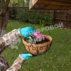 Кашпо подвесное с декором Palisad с кокосовой корзиной, диаметр, 30 см