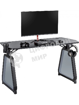 Стол игровой Cactus CS-GMD-BK-RGb столешница МДФ, черный каркас черный 136x60x75 см