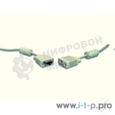 Кабель Gembird/Cablexpert VGA Premium, 15M/15M, 10м, серый, тройной экран, феррит.кольца