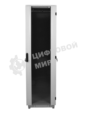 Шкаф телекоммуникационный напольный 42U (600x800) дверь стекло, черный (ШТК-М-42.6.8-1ААА-9005) (3 коробки)